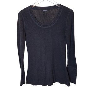 Calvin Klein Jeans Black Waffle Knit Honeycomb Sweater Top
